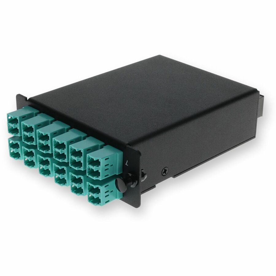 AddOn 4-Bay Cassette 3x 12-Fiber MPO In, 12 LC Duplex Out, Multi-mode Duplex OM4