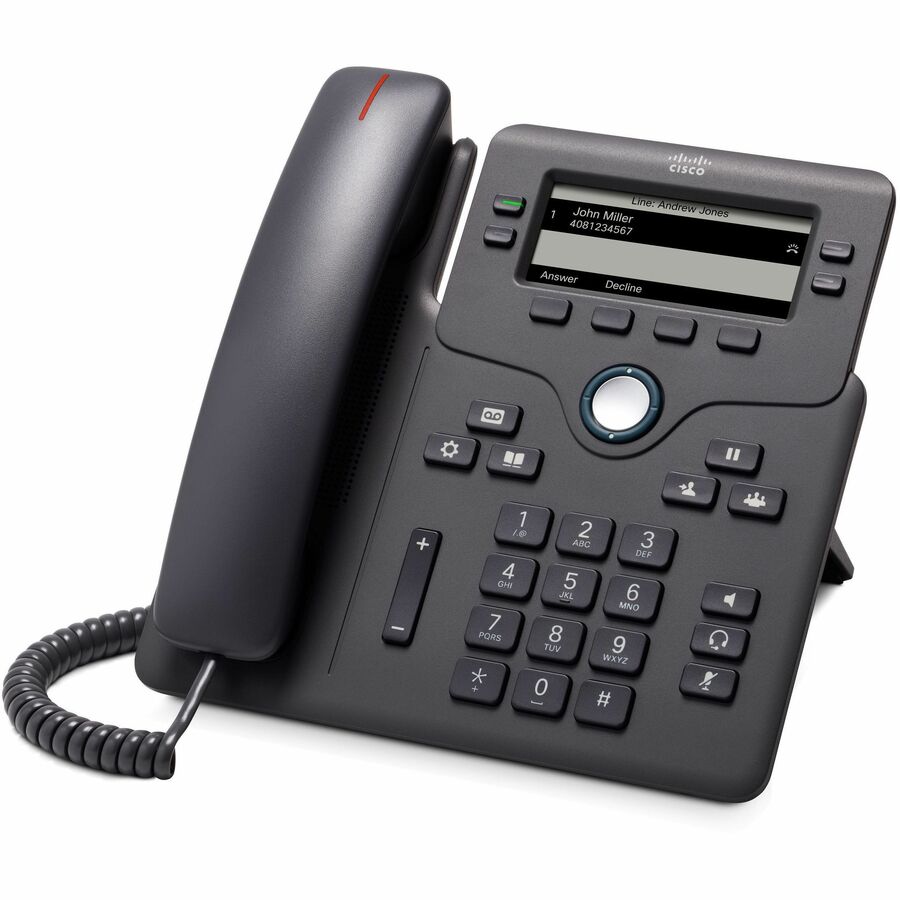 Cisco 6851 IP Phone - Corded - 3 Multiple Conferencing - Wall Mountable, Desktop - Charcoal