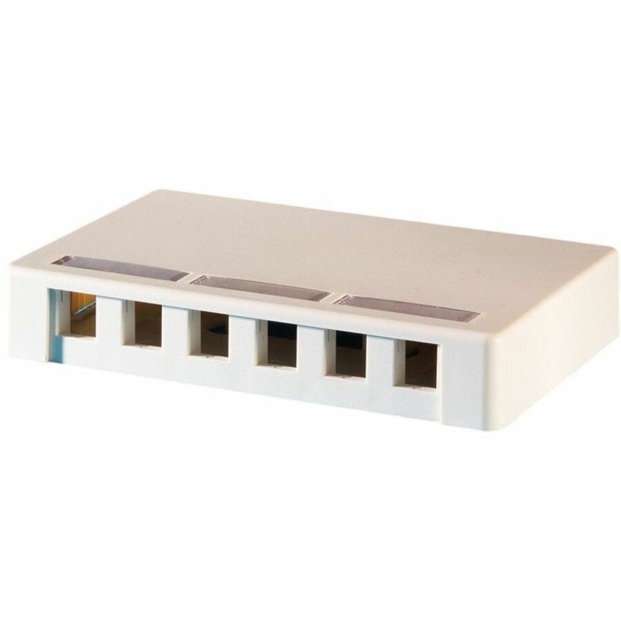 Ortronics TechChoice Mounting Box for Cable Raceway, Keystone Module, Cable - Fog White