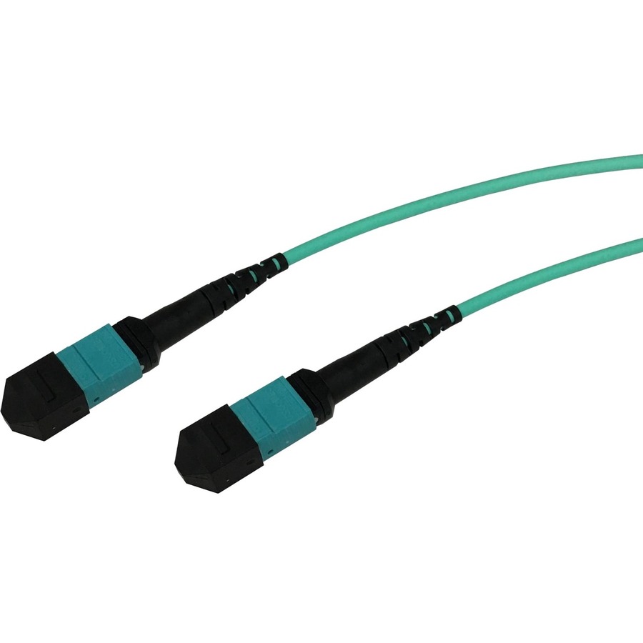 MTP/MPO-Female to MTP/MPO-Female Aqua Multimode OM4 50/125m Cross-Over (Method B) 2 Meter Cable Assembly for 40G/100G QSFP+/QSFP28 Applications