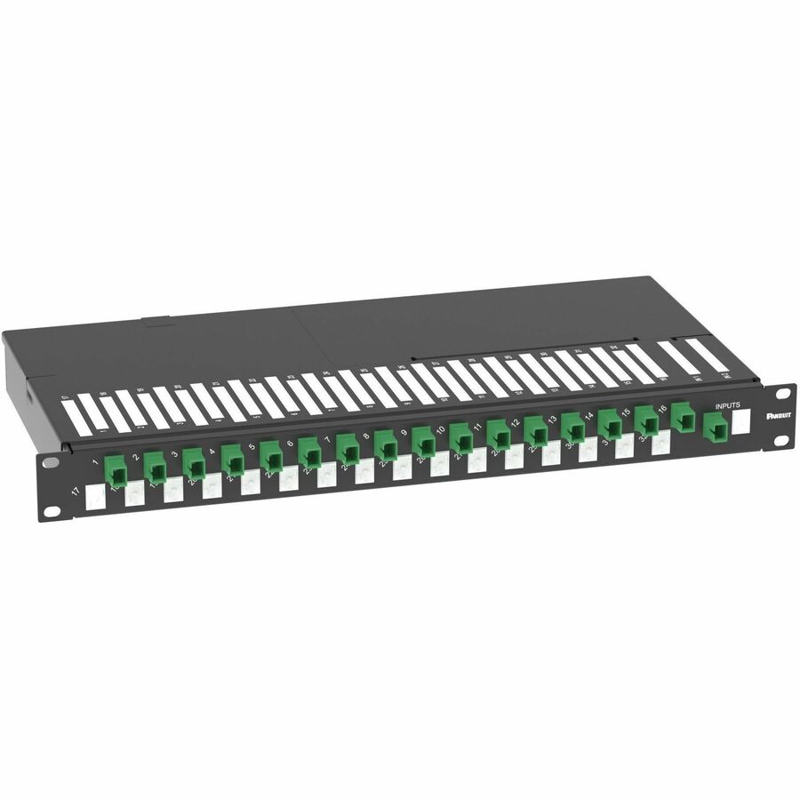 Panduit 1 RU Splitter Tray for PON, 1 x SC-APC Input to 16 x SC-APC Outputs (1 x 16)