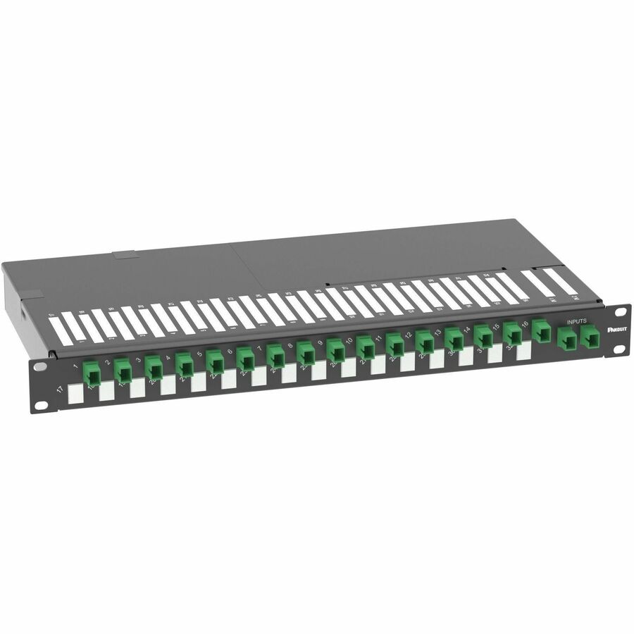 Panduit 1 RU Splitter Tray for PON, 2 x SC-APC Input to 16 x SC-APC Outputs (2 x 16)