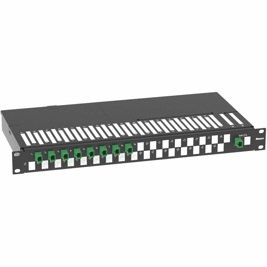 Panduit 1 RU Splitter Tray for PON, 1 x SC-APC Input to 8 x SC-APC Outputs (1 x 8)