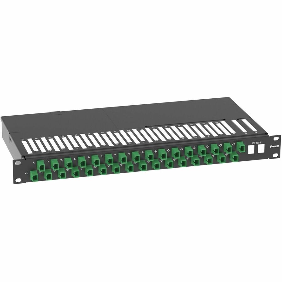 Panduit 1 RU Splitter Tray for PON, 1 x Splice Input to 32 x SC-APC Outputs (1 x 32)