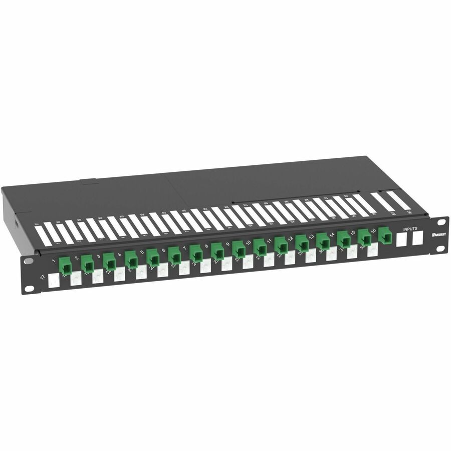 Panduit 1 RU Splitter Tray for PON, 2 x Splice Input to 16 x SC-APC Outputs (2 x 16)