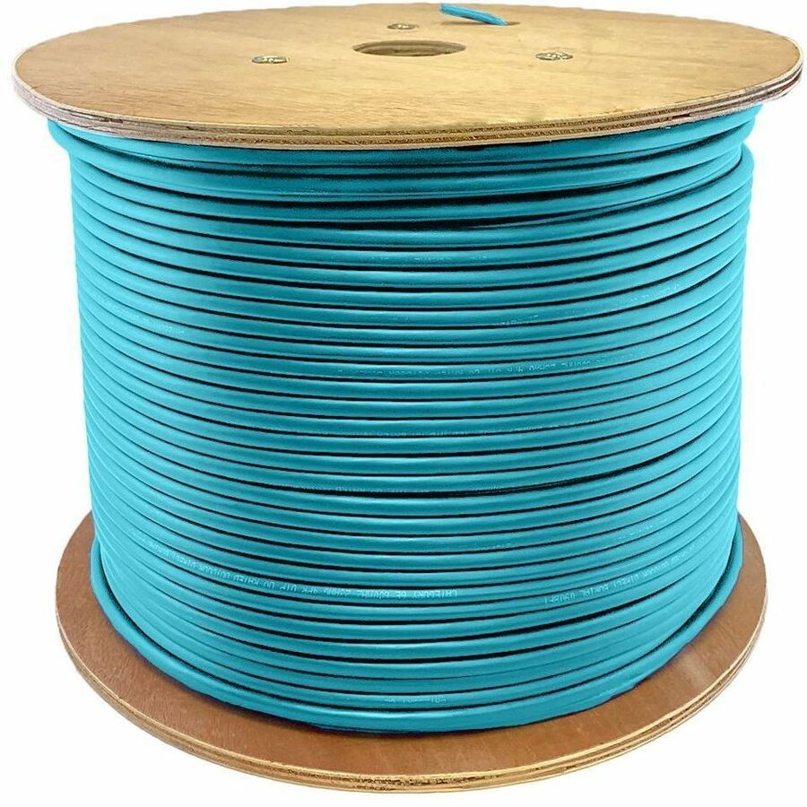 AddOn 1000ft Non-Terminated Aqua OM4 OFNR (Riser-Rated) 12-Strand Fiber Bulk Cable, MMF (Multi Mode), 50/125