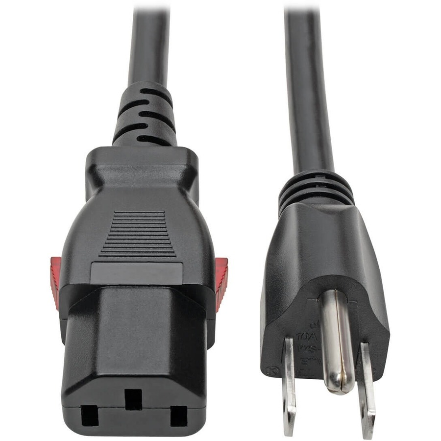 Eaton Tripp Lite Series Computer Power Cord, NEMA 5-15P to Locking C13 - 10A, 125V, 18 AWG, 6 ft. (1.83 m)