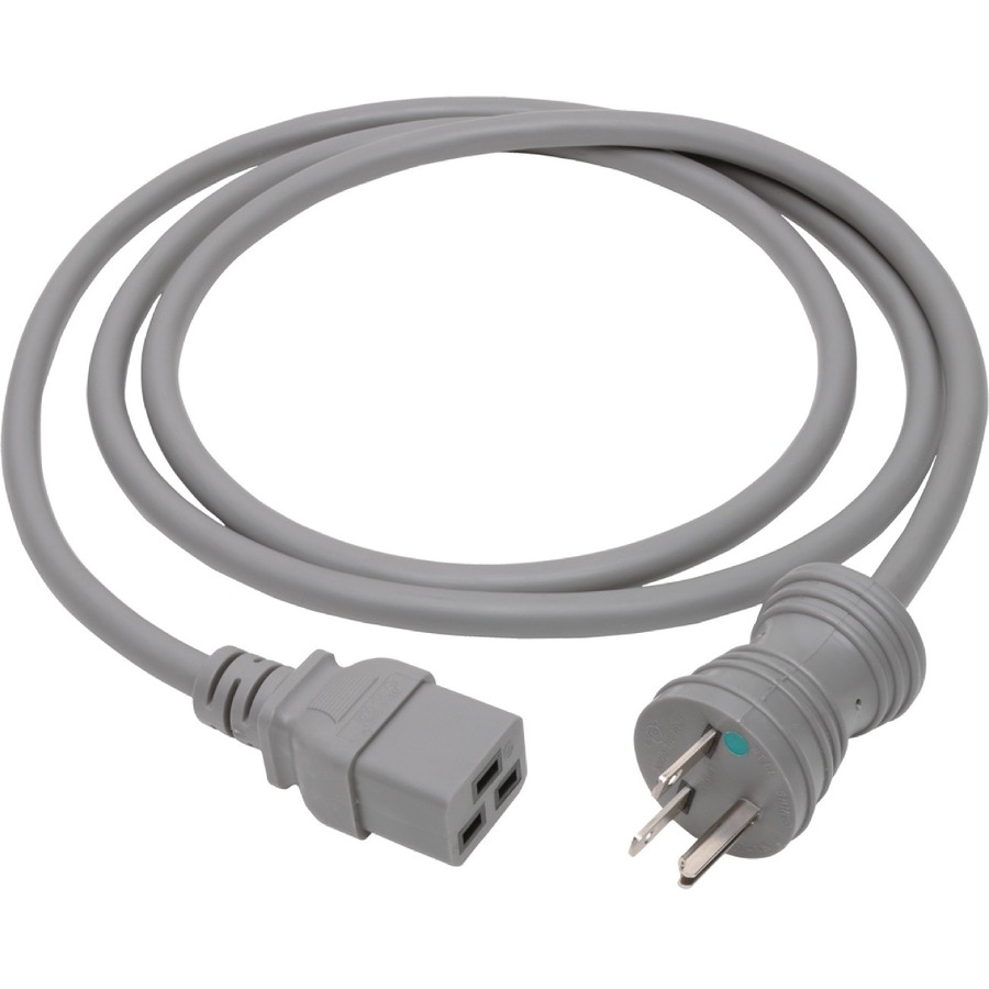 Tripp Lite by Eaton Hospital-Grade Power Cord NEMA 6-15P to C19 - Heavy-Duty Green Dot 15A 250V 14 AWG 6 ft. (1.83 m) Gray