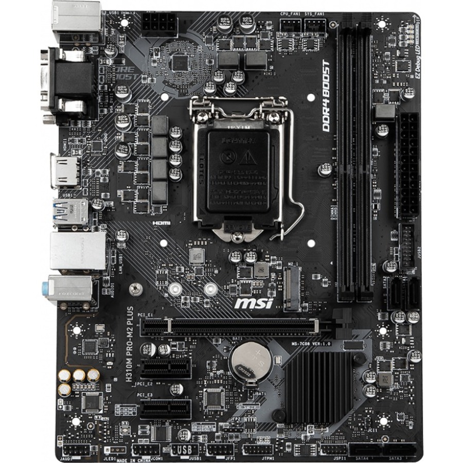 Msi H310m Pro M2 Plus Desktop Motherboard Intel Chipset Socket H4 Lga 1151 Micro Atx 1 X Processor Support 32 Gb Ddr4 Sdram Maximum Ram 2 67 Ghz 2 40