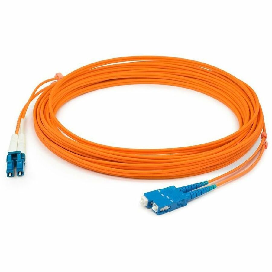 AddOn 2m SC to LC Orange OM1 Duplex OFNP (Plenum-Rated) MMF (Multi Mode) Fiber Patch Cable, 62.5/125