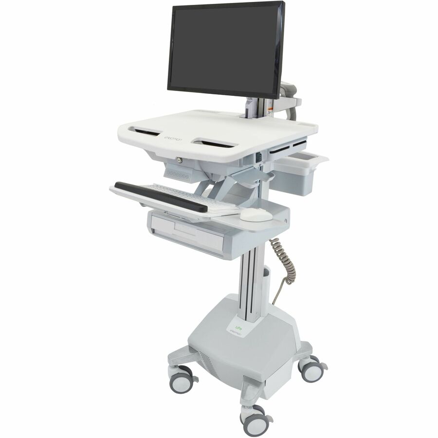 Ergotron StyleView® Electric Lift Cart with LCD Arm, LiFe Powered, 1 Drawer (1x1)