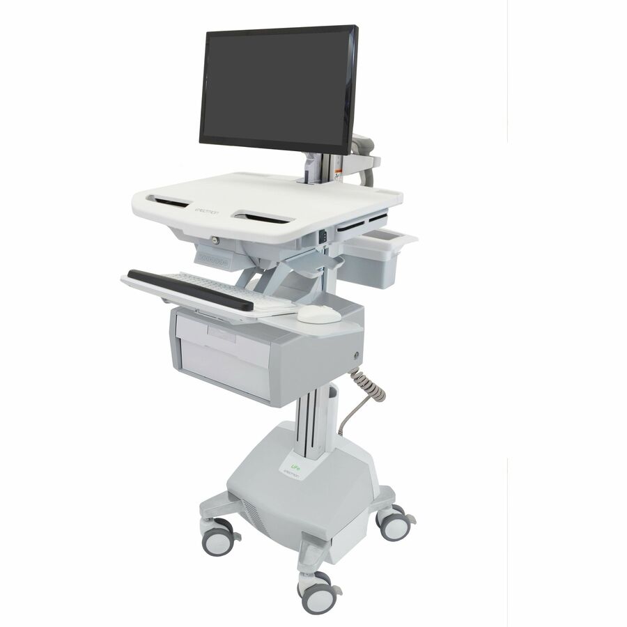 Ergotron StyleView® Electric-Lift Cart with LCD Arm, LiFe Powered, 1 Tall Drawer (1x1)