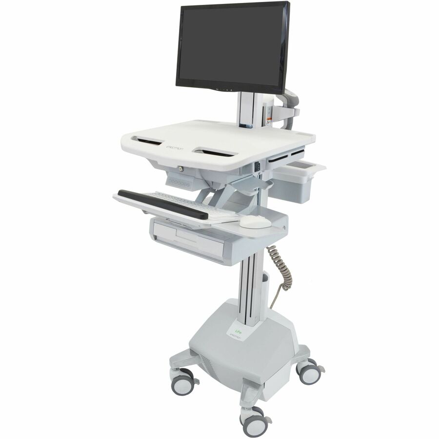 Ergotron StyleView® Electric Lift Cart with Pivot, LiFe Powered, 1 Drawer (1x1)