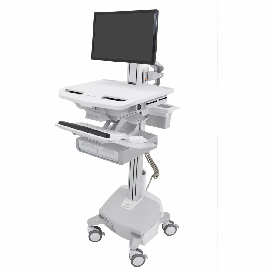 Ergotron StyleView® Electric Lift Cart with LCD Pivot, LiFe Powered, 2 Drawers (2x1)