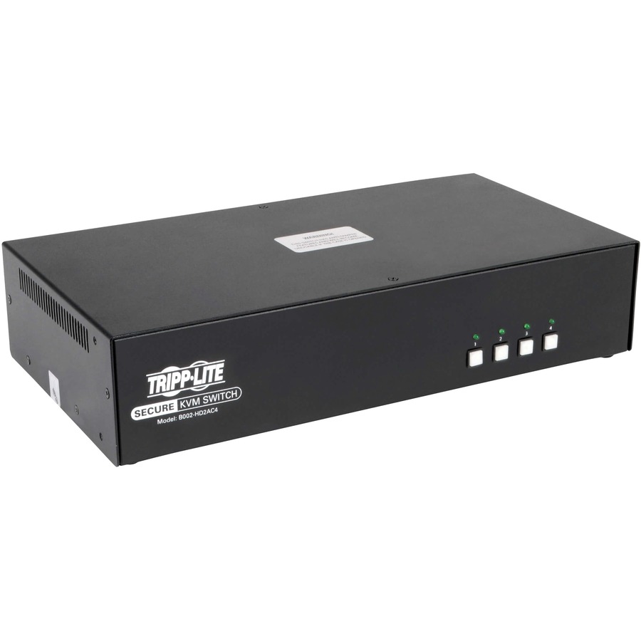 Tripp Lite by Eaton Secure KVM Switch 4-Port HDMI to DisplayPort Dual Monitor 4K NIAP PP3.0 Certified Audio CAC TAA