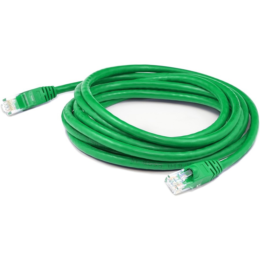 AddOn 15ft M12 (Male) to RJ-45 (Male) Green Cat5e UTP PVC Copper Patch Cable