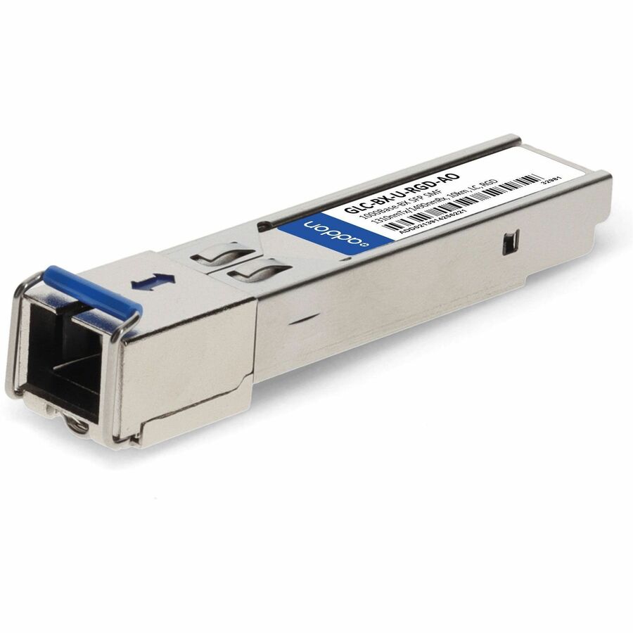 AddOn Cisco® GLC-BX-U-RGD Compatible TAA 1000Base-BX SFP Transceiver (SMF, 1310nmTx/1490nmRx, 10km, LC, Rugged)