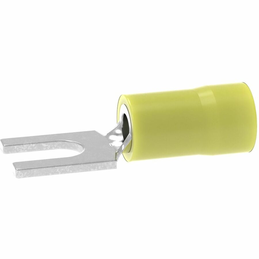 Panduit StrongHold™ EV10-10FB-Q Loose Piece Forks, Yellow, Vinyl, 1/5" Stud, 12-10 AWG