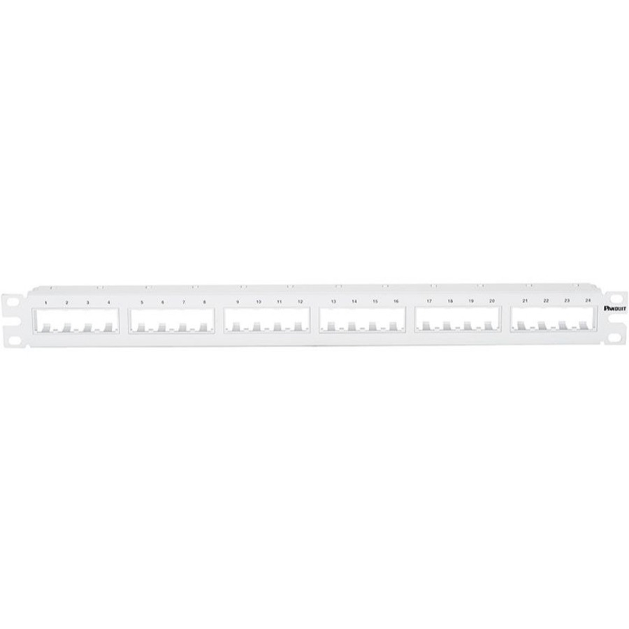 PanNet Mini Com 24-port Modular Flush Mount Patch Panel in White, (1RU)