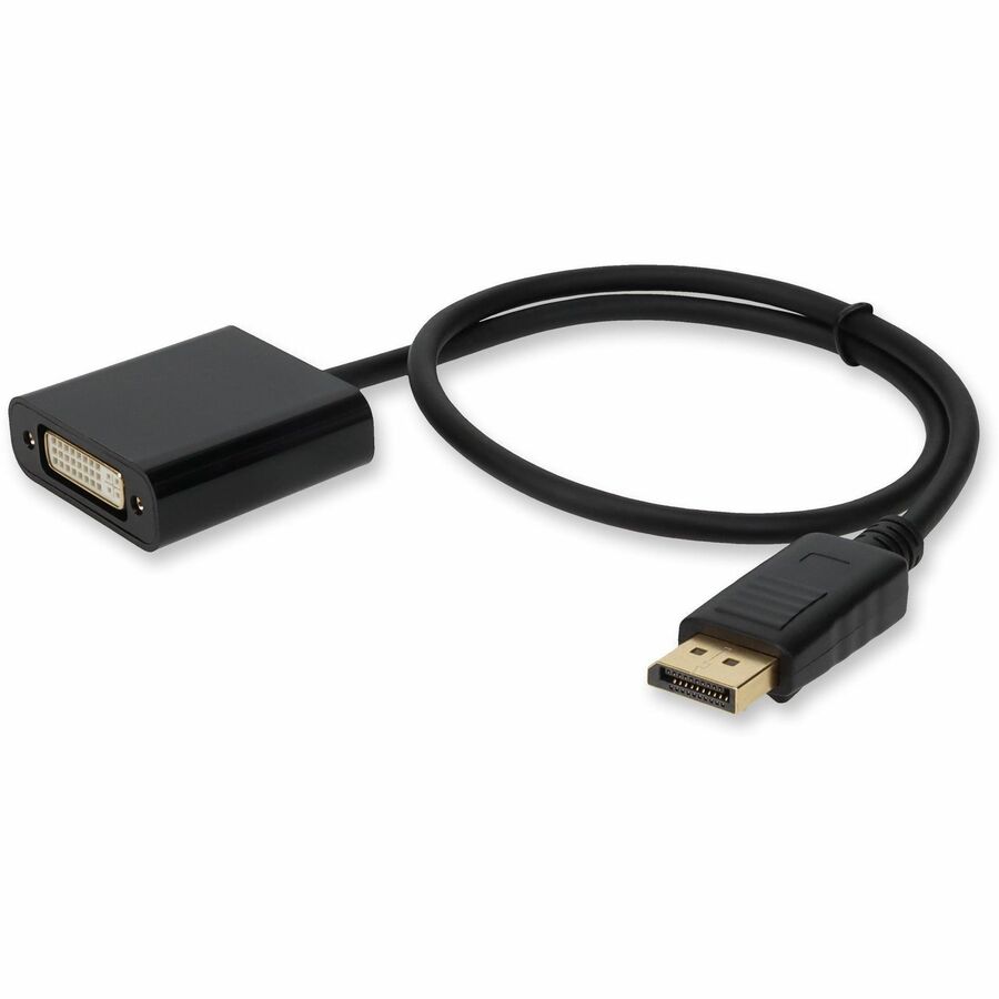 AddOn 2ft DisplayPort 1.2 Male to DVI-D Dual Link (24+1 pin) Female Black Cable For Resolution Up to 2560x1600 (WQXGA)