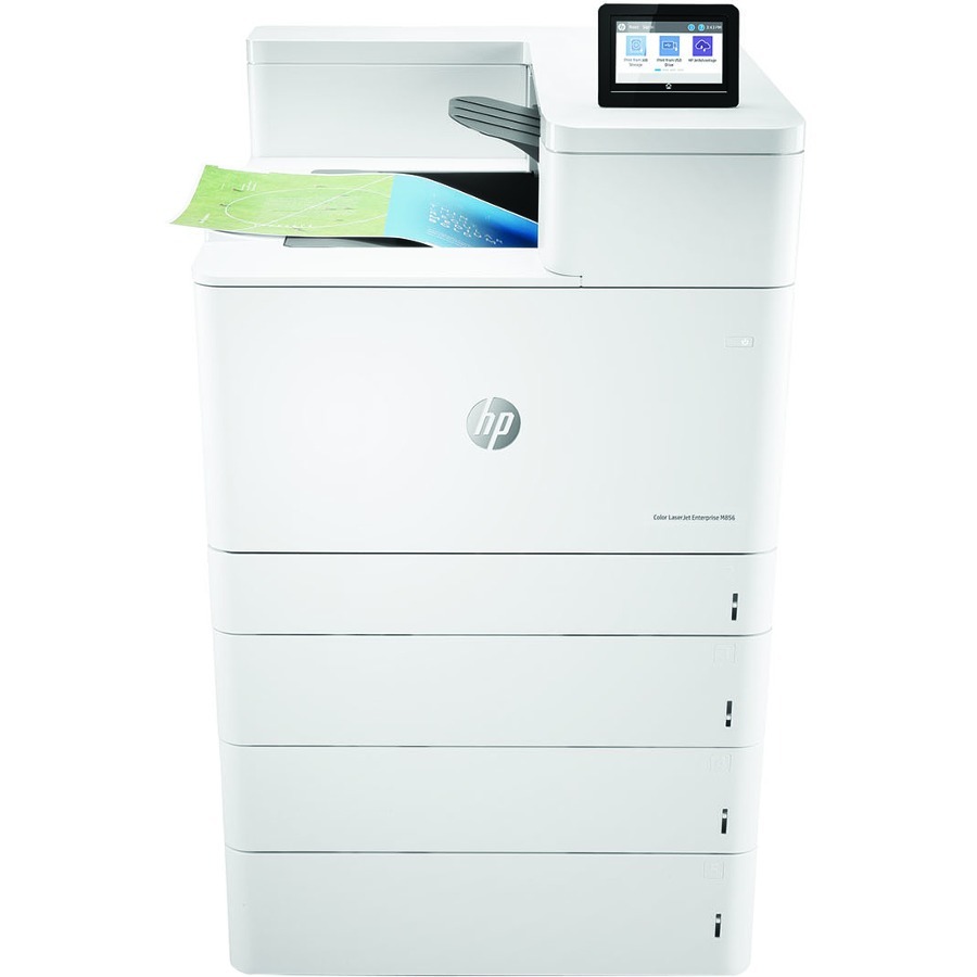 HP M856 M856x Floor Standing Laser Printer - Color - 56 ppm Mono / 56 ppm Color - 1200 x 1200 dpi Print - Automatic Duplex Print - 2300 Sheets Input - Ethernet - Wireless LAN - Wi-Fi Direct, HP ePrint, Apple AirPrint, Google Cloud Print, Mopria - 250000 P