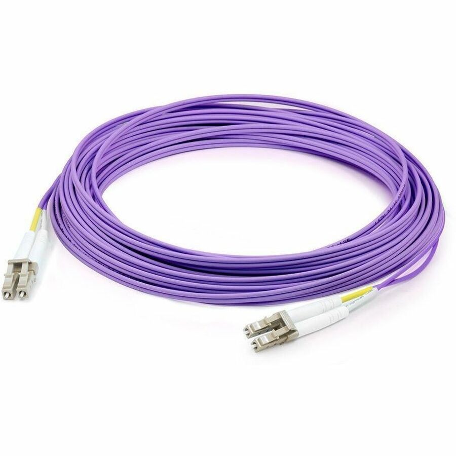 AddOn 2m LC to LC Purple OM4 Duplex OFNR (Riser-Rated) MMF (Multi Mode) Fiber Patch Cable, 50/125