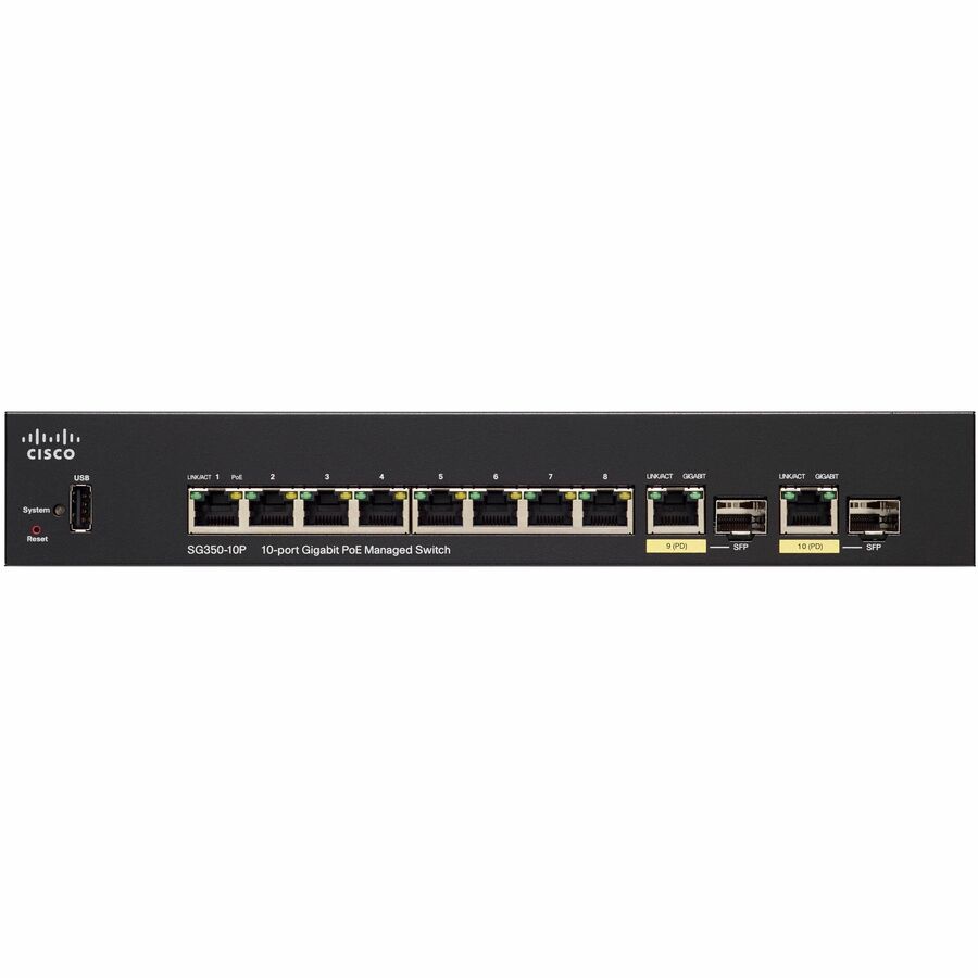 Cisco SG350-10P 10-Port Gigabit PoE Managed Switch