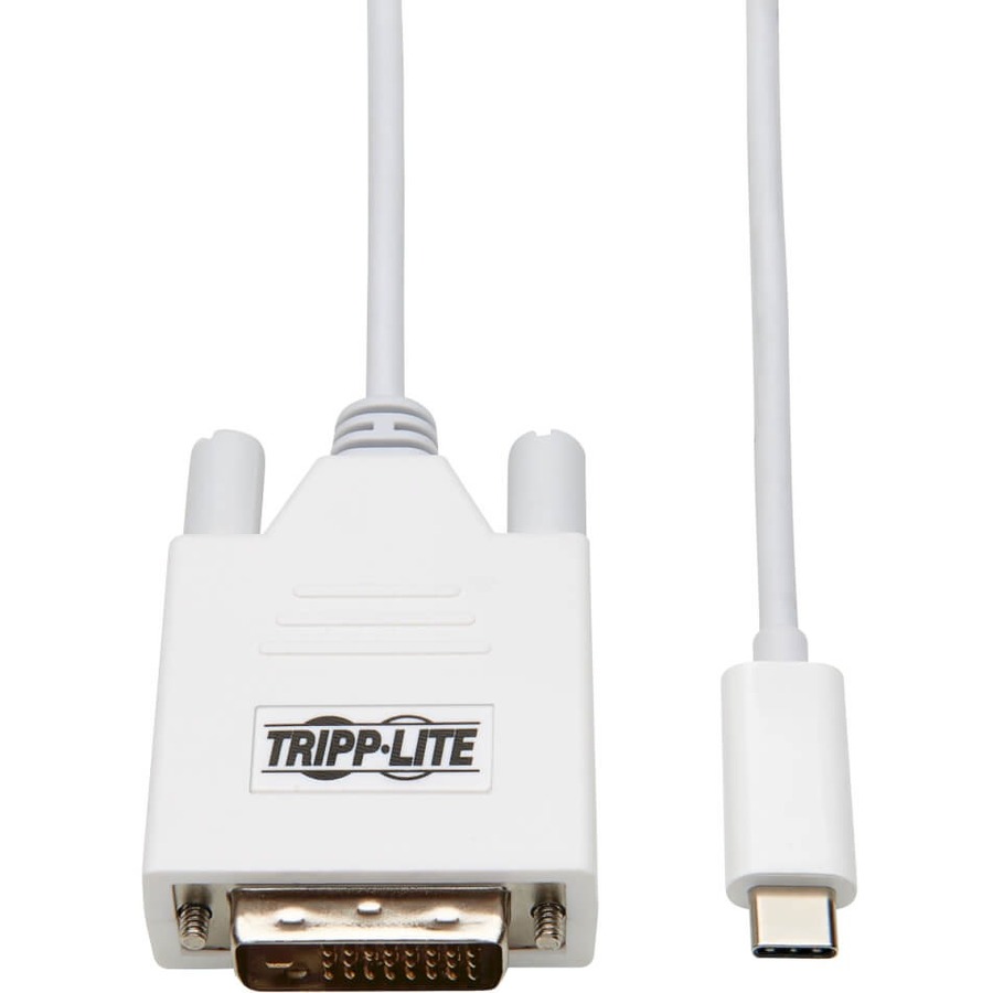 Tripp Lite U444-010-DE USB-C to DVI Adapter Cable (M/M), White, 10 ft. (3 m) - 10 ft DVI-D/USB Video Cable for Notebook, Smartphone, Chromebook, Projector, Ultrabook, Monitor, Video Device, Tablet, MacBook - First End: 1 x USB 3.1 Type C - Male - Second E