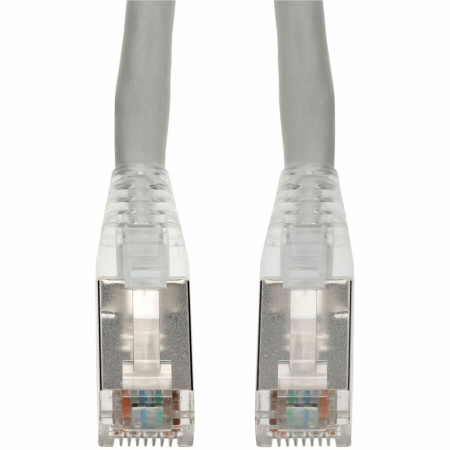 AddOn 14ft Gray CAT6A Shielded PVC Ethernet Cable Snagless Easy Clear Boot RJ-45 M/M CAT 6A