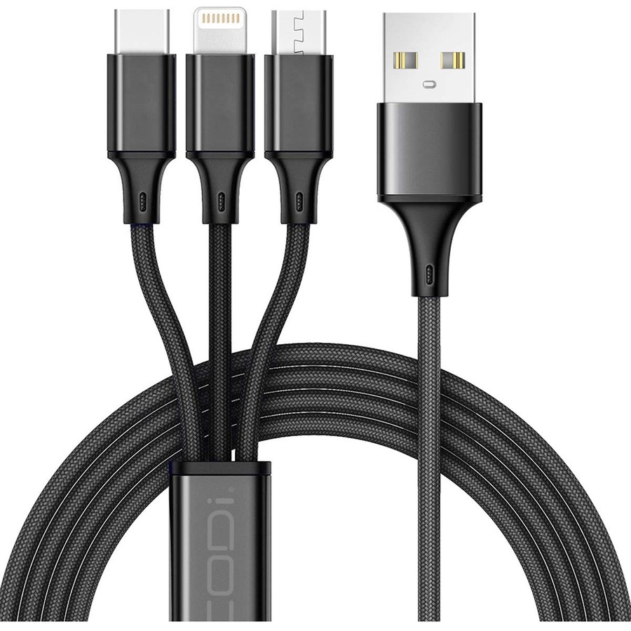 CODi 4' USB-A 3-in-1 Multi-Charging Cable