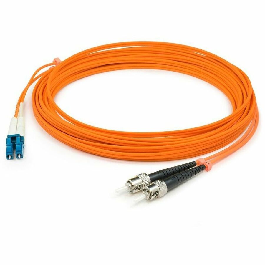 AddOn 12m ST to LC Orange OM2 Duplex OFNR (Riser-Rated) MMF (Multi Mode) Fiber Patch Cable, 50/125