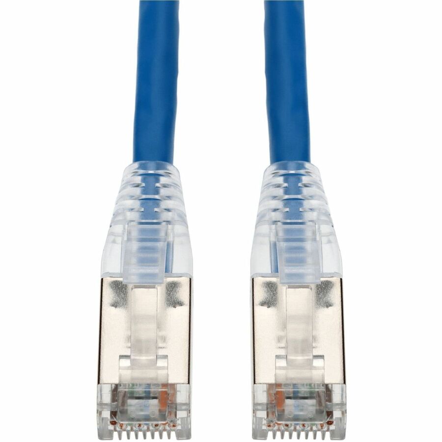 AddOn 7ft Blue CAT 6A Shielded PVC Ethernet Cable Snagless Easy Clear Boot TAA RJ-45 M/M