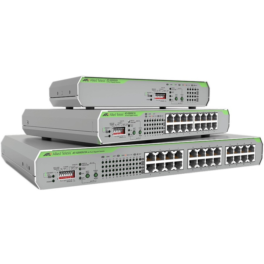 Allied Telesis 8-port 10/100/1000T POE+ Unmanaged Switch with Internal PSU