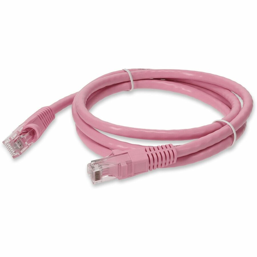 AddOn 7ft Pink CAT6 PVC Ethernet Cable Snagless Easy Clear Boot TAA RJ-45 M/M CAT 6