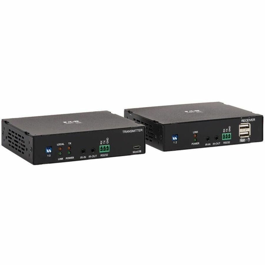 Tripp Lite by Eaton HDMI over Fiber Extender Kit Transmitter/Receiver 4K 60 Hz 4:4:4 RS-232 IR Multimode LC 985 ft. (300 m) TAA