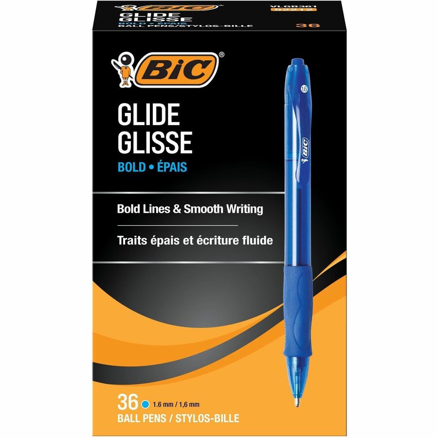 BIC Velocity Ballpoint Pen 1.6 mm Pen Point Size Retractable Blue
