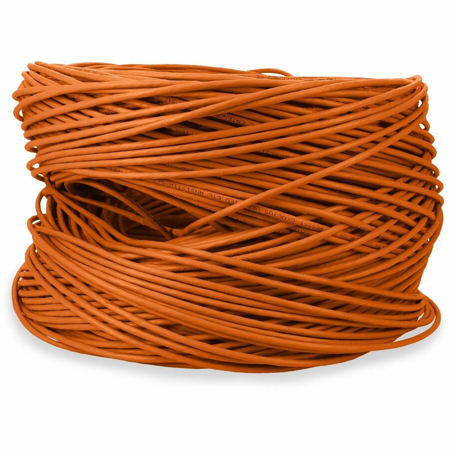 AddOn 1000ft Non-Terminated Orange CAT5E PVC Solid Bulk Cable CAT 5E