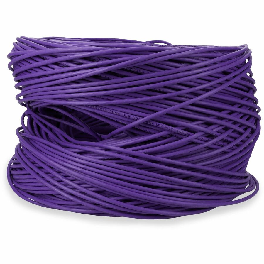 AddOn 1000ft Non-Terminated Purple CAT5E PVC Solid Bulk Cable CAT 5E
