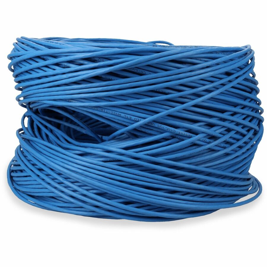 AddOn 1000ft Non-Terminated Blue CAT5E PVC Solid Bulk Cable CAT 5E