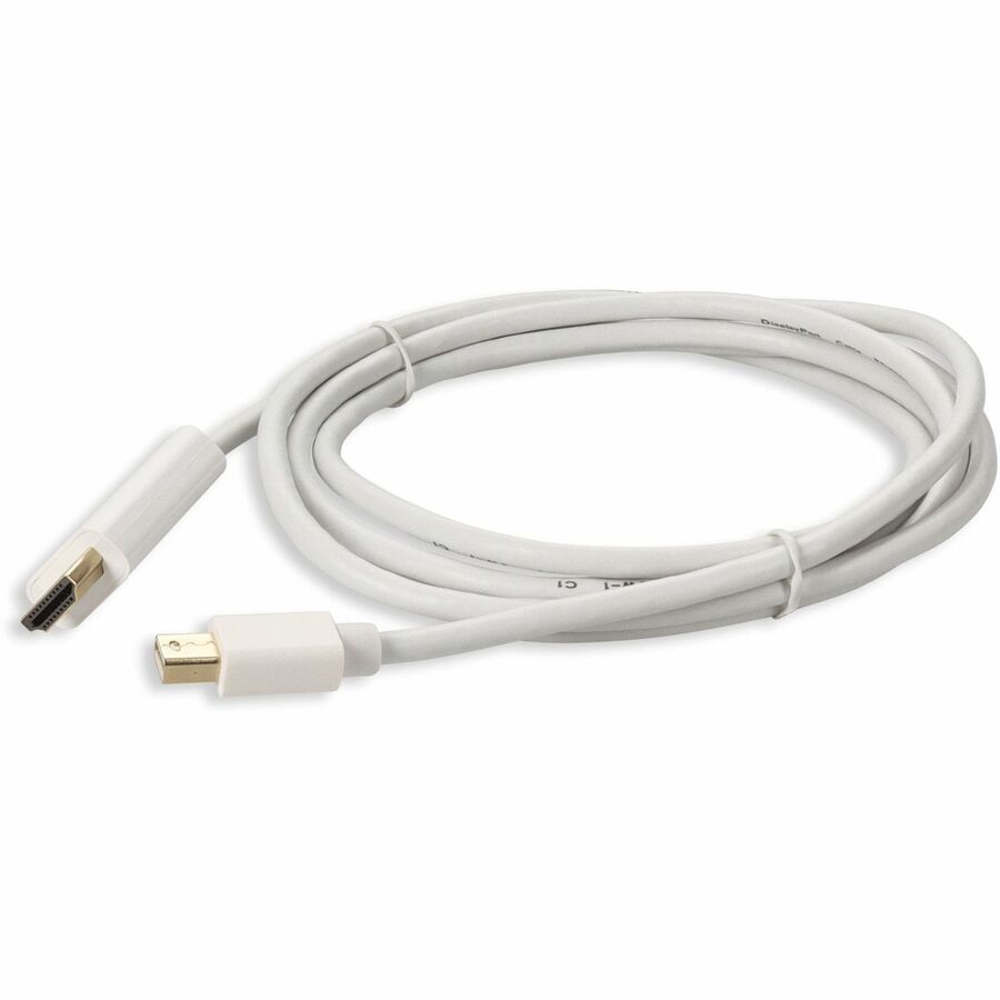 AddOn 6ft Mini-DisplayPort Male to HDMI Male White Cable For Resolution Up to 2560x1600 (WQXGA)