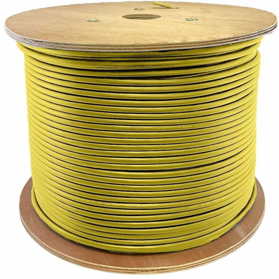 AddOn 1000ft Non-Terminated Yellow OS2 Armored OFNP (Plenum-Rated) 24-Strand Fiber Bulk Cable, SMF (Single Mode), 9/125