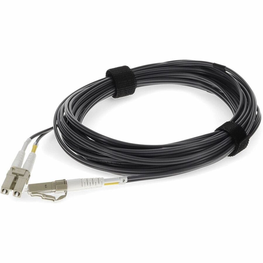 AddOn 1m LC to LC Gray OM4 Duplex OFNR (Riser-Rated) MMF (Multi Mode) Fiber Patch Cable, 50/125