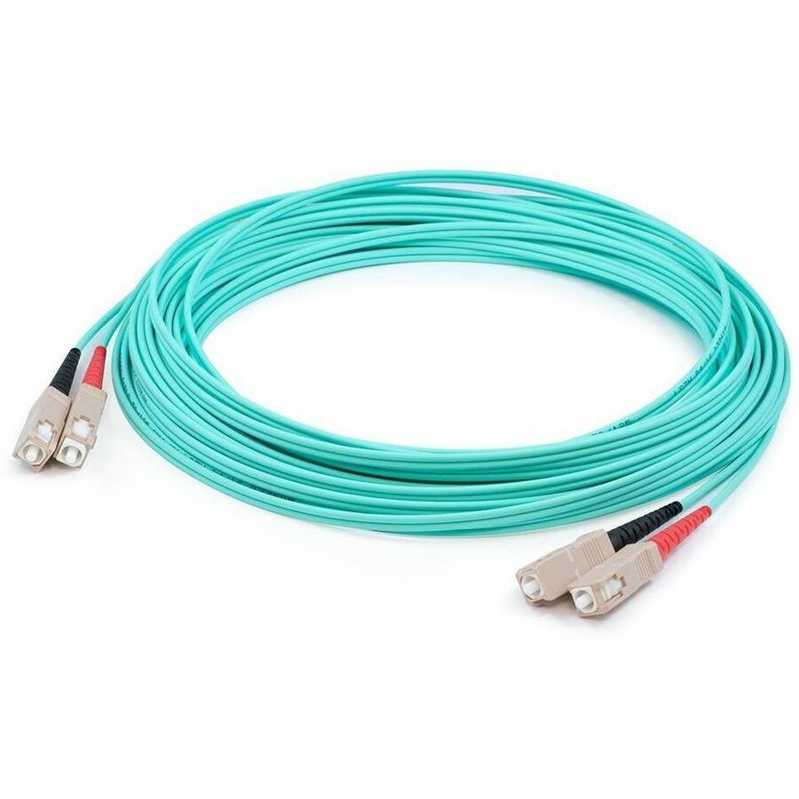 AddOn 25m SC to SC Aqua OM4 Duplex LSZH MMF (Multi Mode) Fiber Patch Cable, 50/125