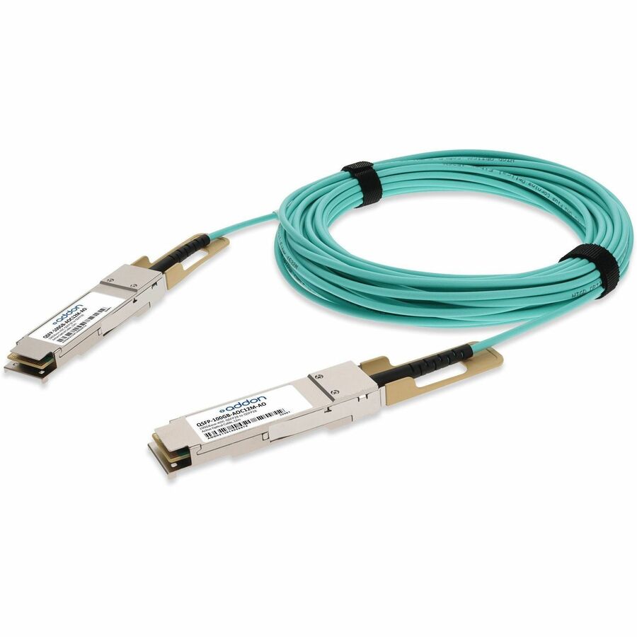 AddOn MSA and TAA Compliant 100GBase-AOC QSFP28 Active Optical Cable (850nm, MMF, 12m)