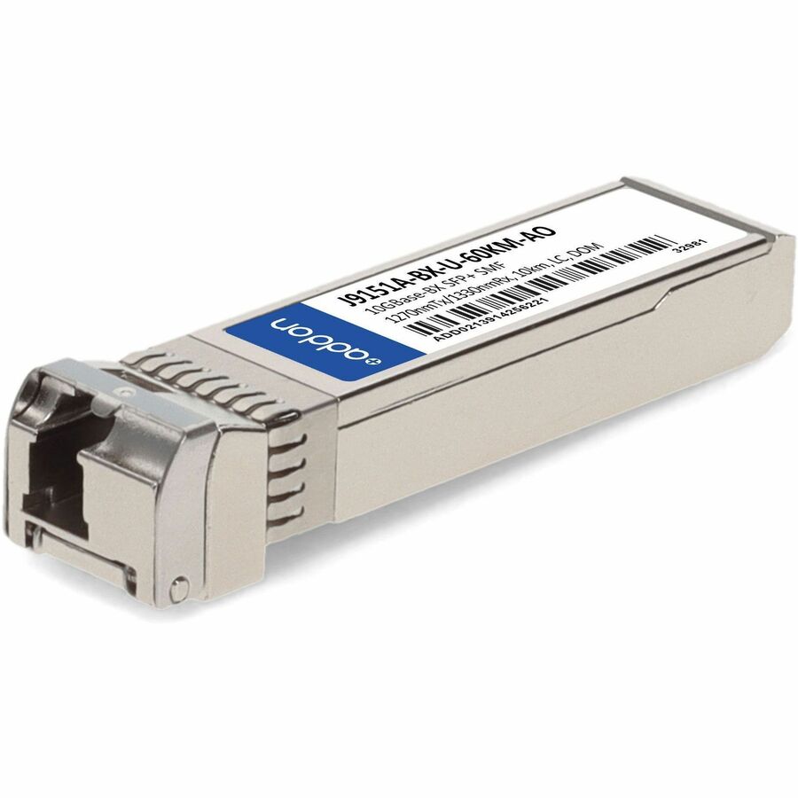 AddOn HP® J9151A-BX-U-60KM Compatible 10GBase-BX SFP+ Transceiver (SMF, 1270nmTx/1330nmRx, 60km, LC, DOM)
