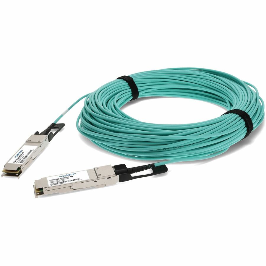 AddOn MSA and TAA Compliant 40GBase-AOC QSFP+ to QSFP+ Active Optical Cable (850nm, MMF, 80m)