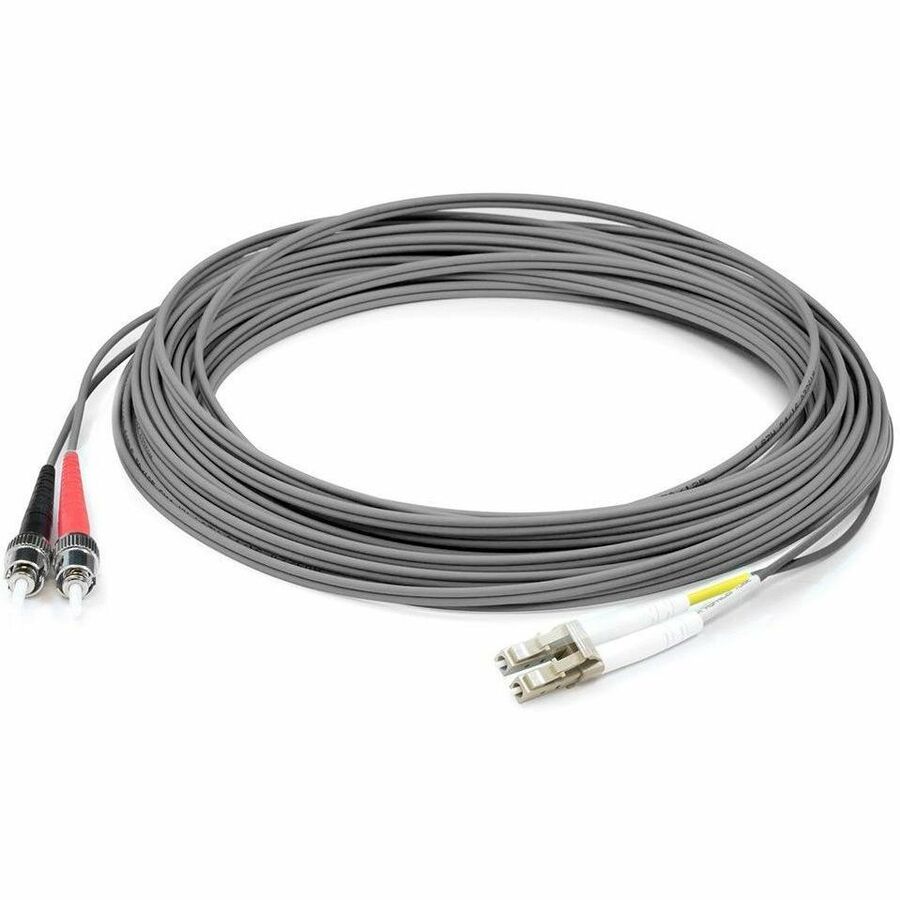 AddOn 8m ST to LC Gray OM1 Duplex OFNR (Riser-Rated) MMF (Multi Mode) Fiber Patch Cable, 62.5/125