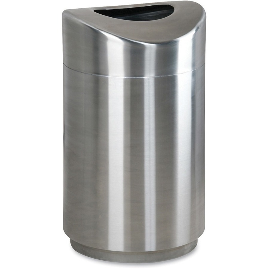 Rubbermaid Commercial Eclipse Open Top Metal Receptacle - 30 gal Capacity - Round - Touchless - Durable, Curved Mouth, Fire-Safe, Powder Coated - 35.5" Height x 20" Width - Stainless Steel, Metal - Stainless Steel - 1 Each