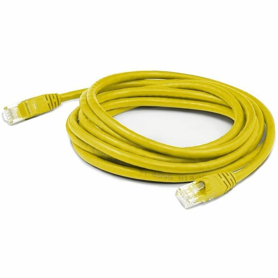 AddOn 35ft Yellow CAT6 Shielded Plenum-Rated Ethernet Cable Snagless Easy Clear Boot RJ-45 M/M CAT 6