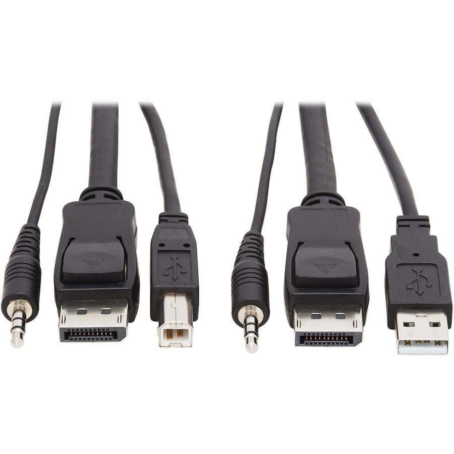 Tripp Lite by Eaton DisplayPort KVM Cable Kit 3 in 1 - 4K DisplayPort USB 3.5 mm Audio (3xM/3xM) 4:4:4 6 ft. (1.83 m) Black